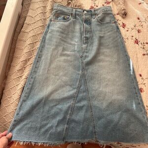 Levi's Light Blue A-Line Hi-rise Deacon skirt size 25